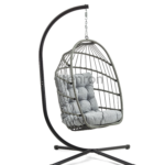 MALTA grey hanging chair with grey cushion