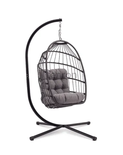 MALTA brown hanging chair with brown cushion