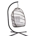 MALTA brown hanging chair with white cushion