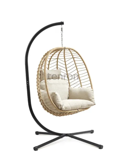NOA natural hanging chair with sand cushion