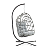 MADIVES grey hanging chair with grey cushion