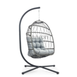VENICE grey hanging chair with grey cushion