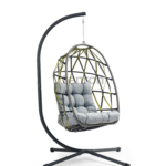 DIAMOND strap hanging chair with grey cushion