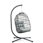 CHLOE grey hanging chair with grey cushion