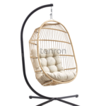 JAMIE natural hanging chair with sand cushion