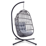 JOYCE grey hanging chair with grey cushion
