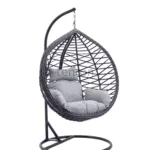 LEO grey hanging chair with grey cushion